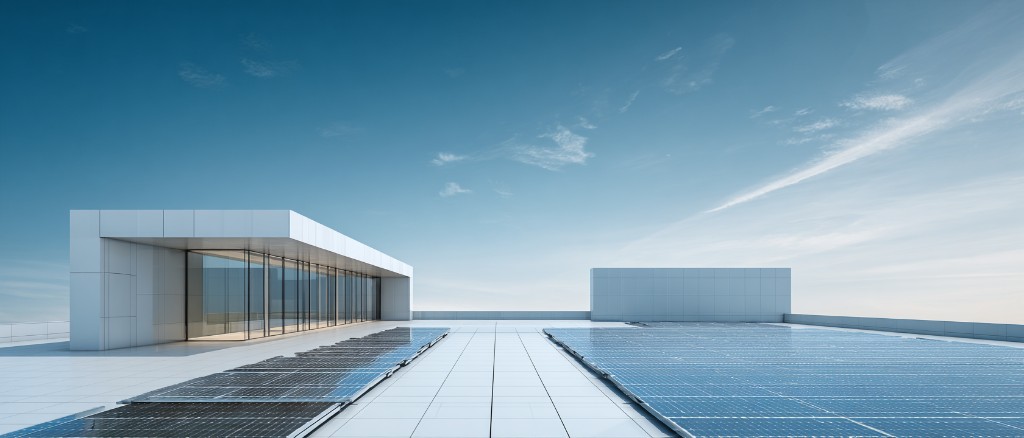 Modern rooftop solar installation